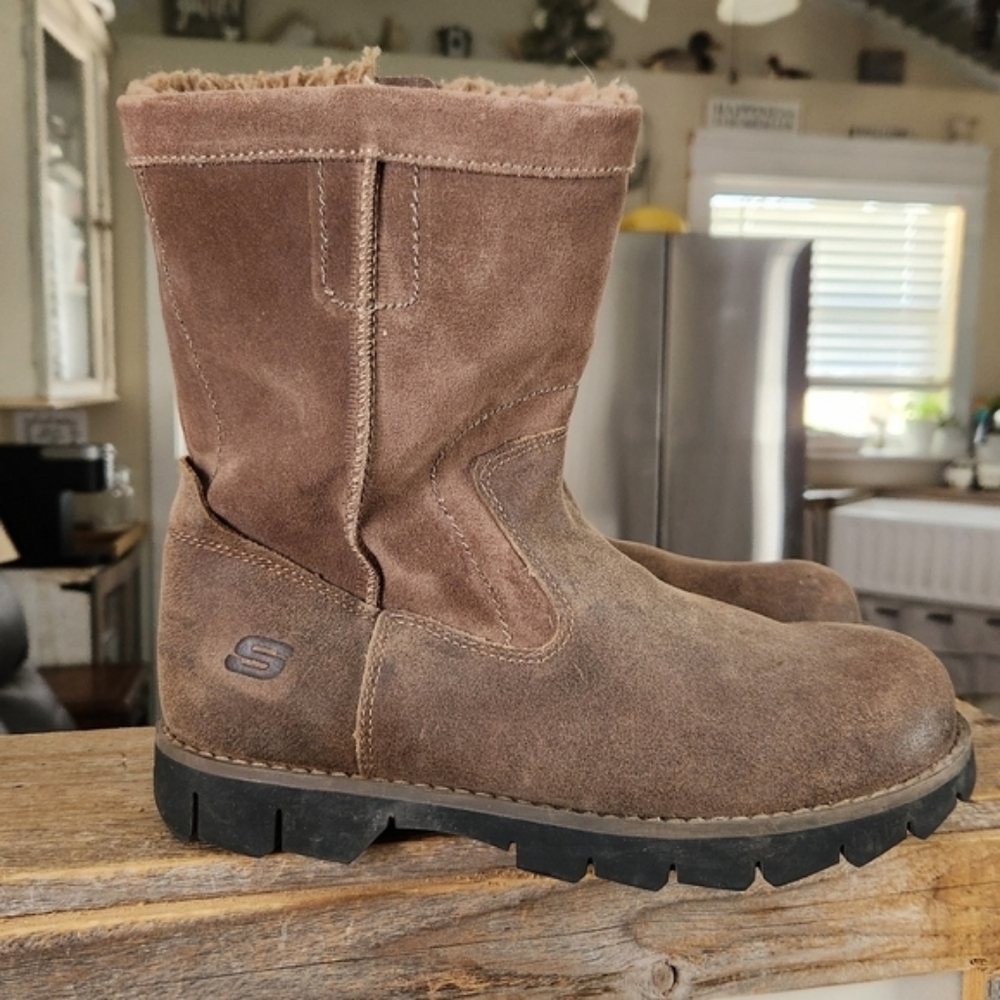 Skechers Y2k Men's Suede Lined Moto Boots Size 8 / 41 Outdoor Biker Hiking